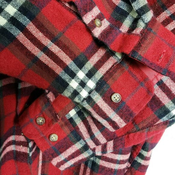 John Blair Men's Flannel Shirt Red Plaid Size XL Chest Pockets Button Down - Picture 4 of 9